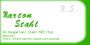 marton stahl business card